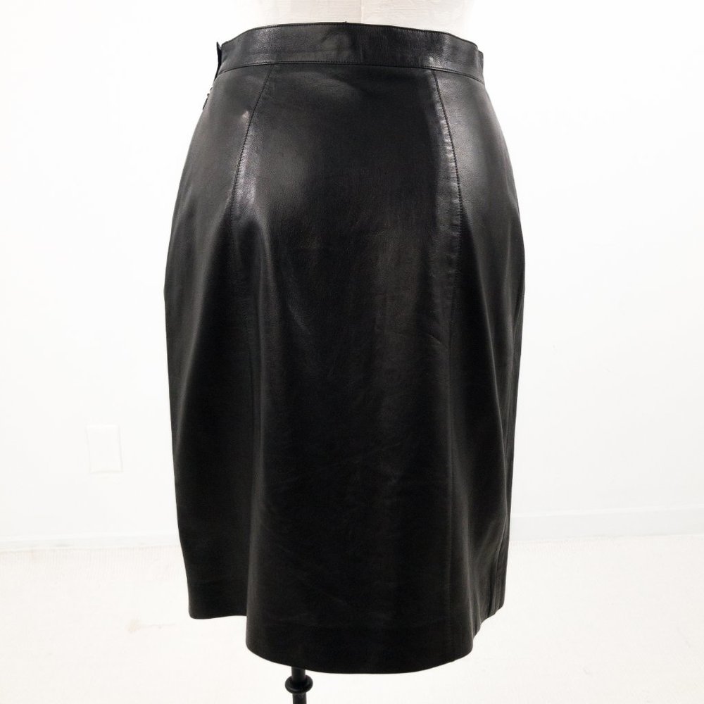 Thierry Mugler 8 Vintage 90s Leather Pencil Skirt - Picture 14 of 16